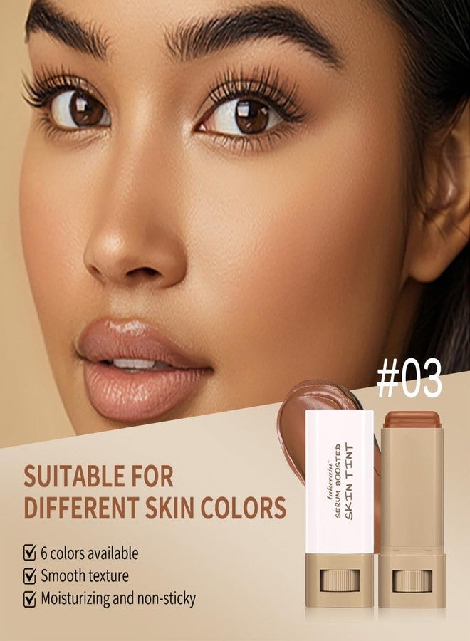FYEBOO 2025 New Beauty Balm Serum Boosted Skin Tint, Solid Tinted Serum Contour Stick, Hydrating Tinted Moisturizer Foundation Stick, Radiant Dewy Natural Finish Facial Color Correct (# 03) - Image 2