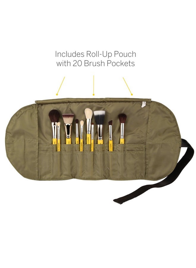 Bdellium Tools Professional Makeup Brush Studio Seriesmineral 10Pc. Brush Set With Rollup Pouch  - Image 3