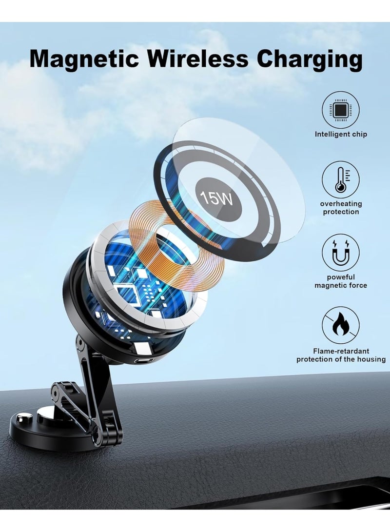 MagSafe Magnetic Car Charger 15W, 360° Adjustable Air Vent Phone Mount Holder Compatible with iPhone 17/16/15/14/13/12/11 Series & Android Devices - Image 2