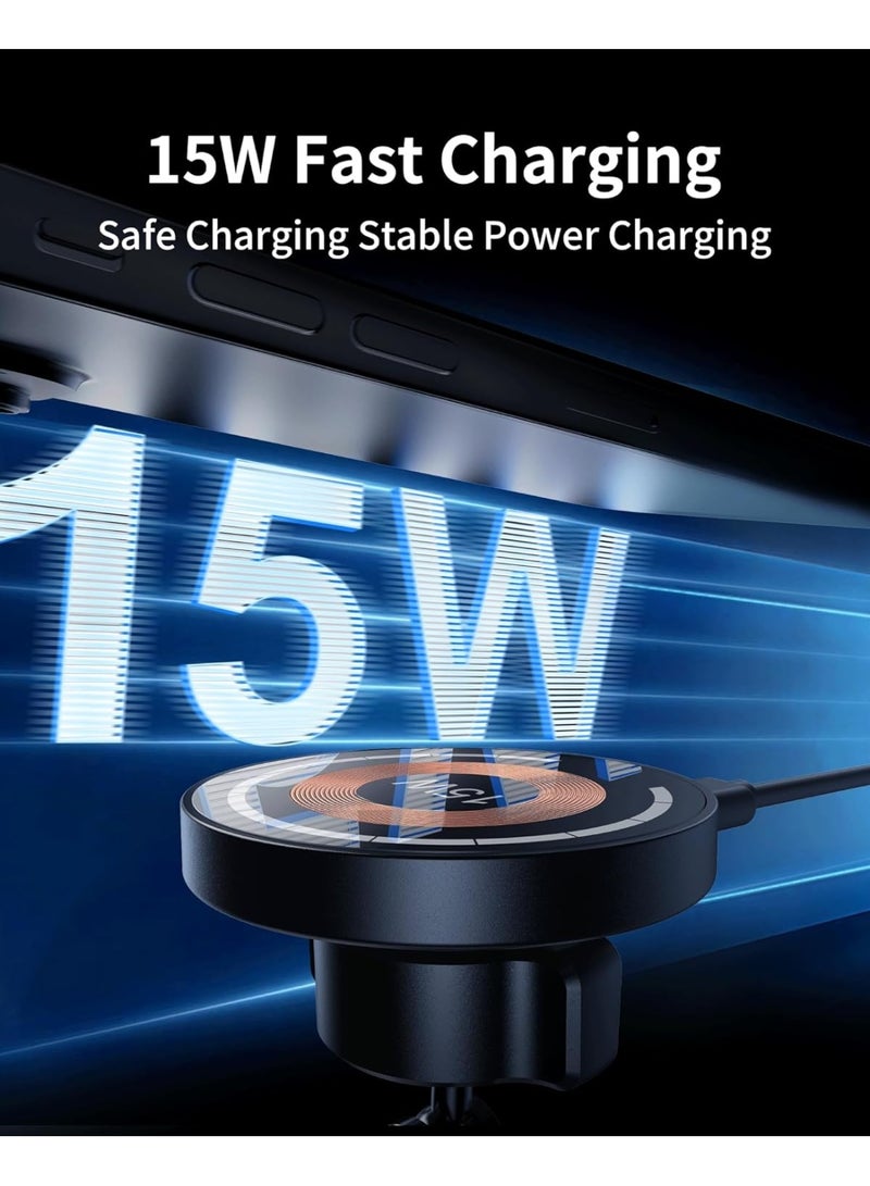 MagSafe Magnetic Car Charger 15W, 360° Adjustable Air Vent Phone Mount Holder Compatible with iPhone 17/16/15/14/13/12/11 Series & Android Devices - Image 3