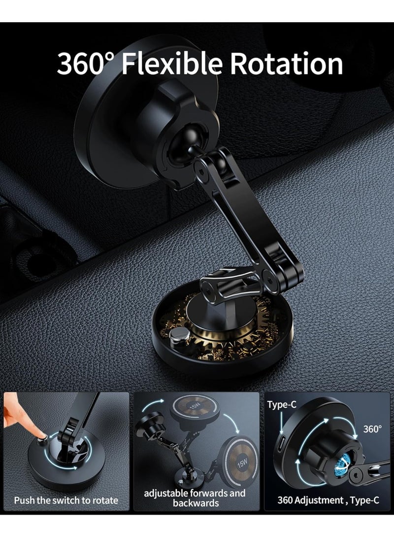 MagSafe Magnetic Car Charger 15W, 360° Adjustable Air Vent Phone Mount Holder Compatible with iPhone 17/16/15/14/13/12/11 Series & Android Devices - Image 4