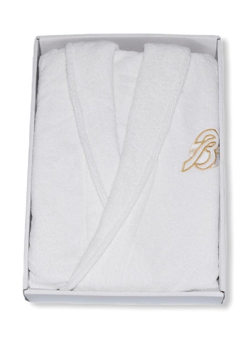 Banotex Egyptian cotton bathrobe for unisex with bow and slipper and waist belt gray color  - Image 4