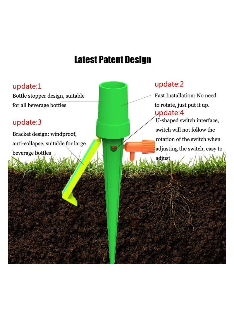 SYOSI Plant Watering Devices Drip Irrigation Self Spikes with Anti tilt Bracket Valve Control Switch Slow Release Vacation Plants System 12 Pack - Image 3