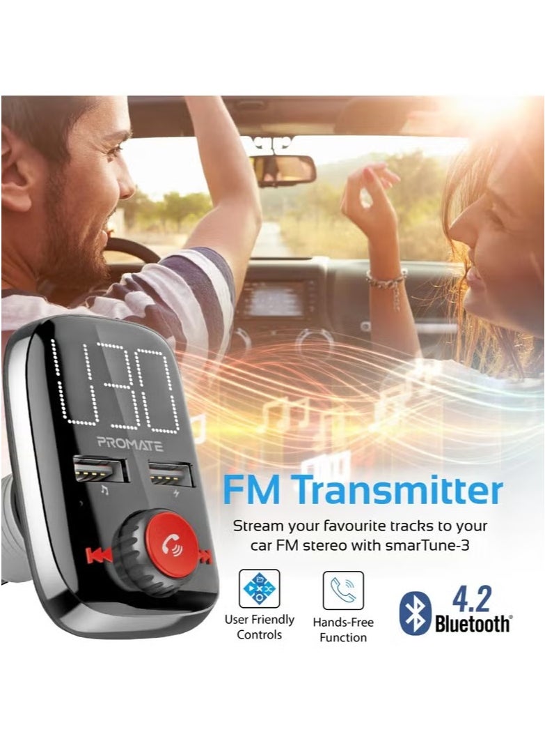 PROMATE Wireless In-Car FM Transmitter With Dual USB Charging Ports  - Image 2