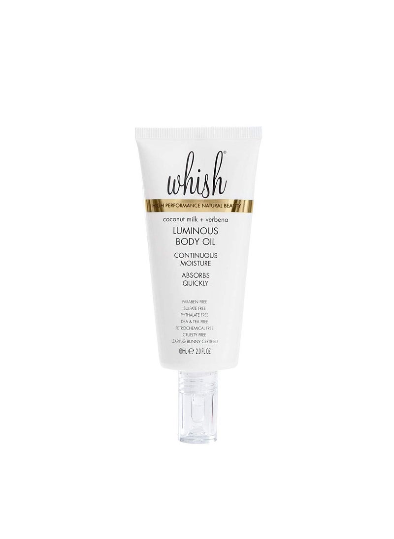Whish - Whish Coconut Milk  Verbena Luminous Body Oil  Moisturizing Scented Body Oil with Peptides  Jojoba Oil  QuickDrying  Soothes  Firms Skin  Paraben  Sulfate Free  2 fl oz - Image 1