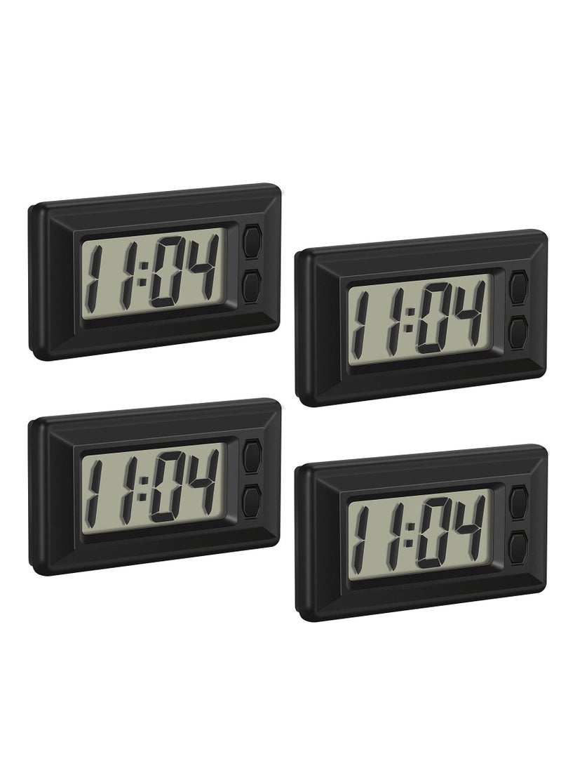 SYOSI 4 Pieces Small Digital Clock Mini Car Clock LCD Car Dashboard Time Clock Vehicle Electronic Clock for Car Truck Home Desk Office  - Image 1