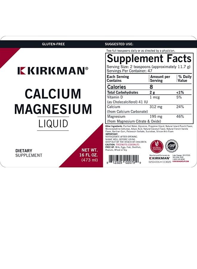 Kirkman Calcium Magnesium Liquid 16oz * - Image 3