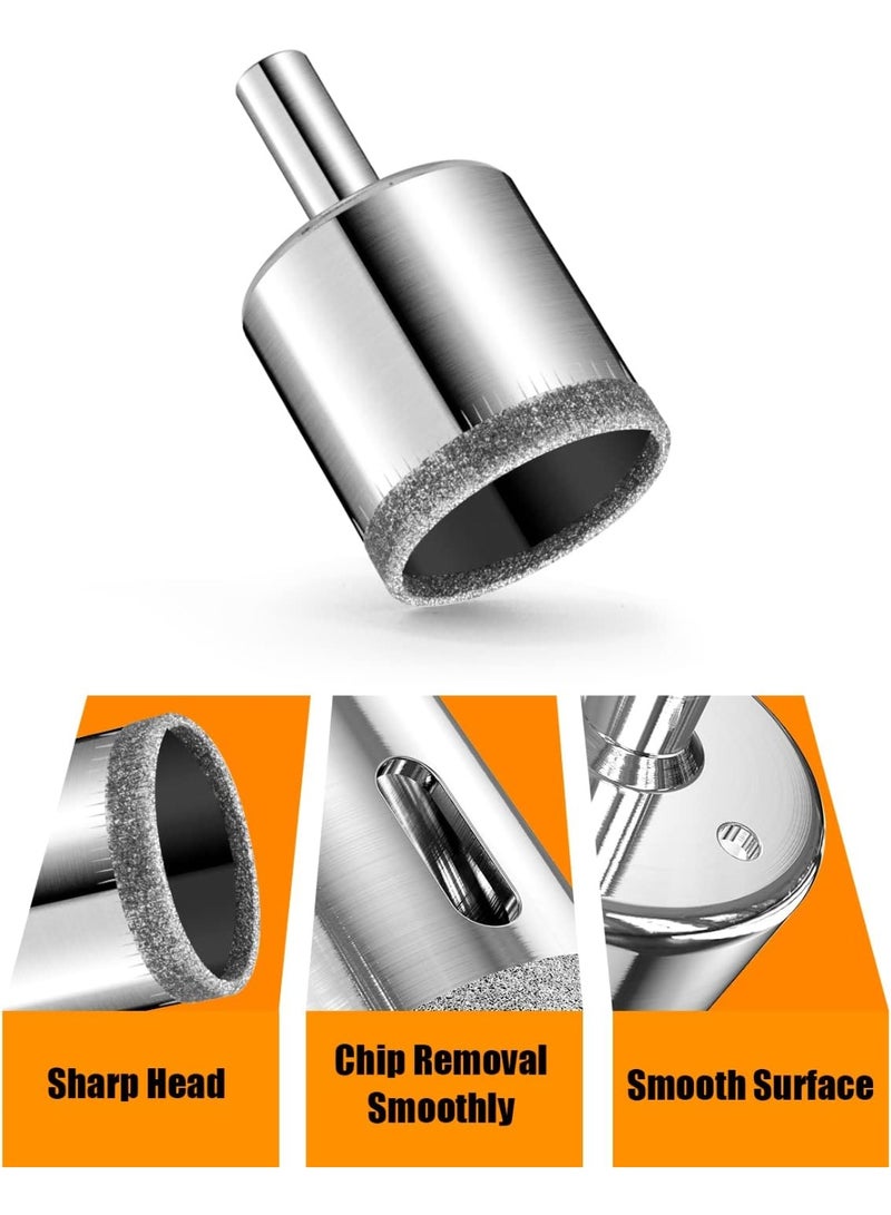 Diamond Drill Bits Set, 10 PCS Diamond Hole Saw Set, Glass Drill Bit for Ceramic Tile Porcelain Marble Granite Stone Bottles - Image 2