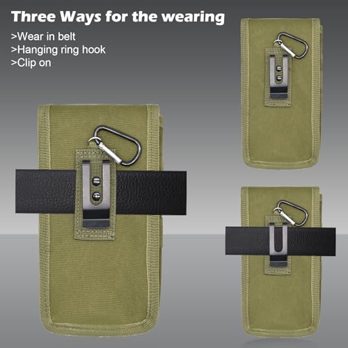 KATOLK Belt Tool Pouch, Tactical Utility Organizer with Cell Phone Holder, Durable Heavy-Duty 1000D Nylon EDC Multitool Holster with Multi-Pockets for Electricians, Handymen, Work, Hiking, Daily Use - Image 5
