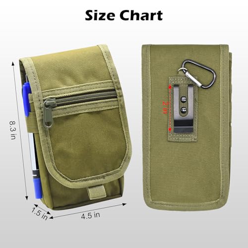 KATOLK Belt Tool Pouch, Tactical Utility Organizer with Cell Phone Holder, Durable Heavy-Duty 1000D Nylon EDC Multitool Holster with Multi-Pockets for Electricians, Handymen, Work, Hiking, Daily Use - Image 3