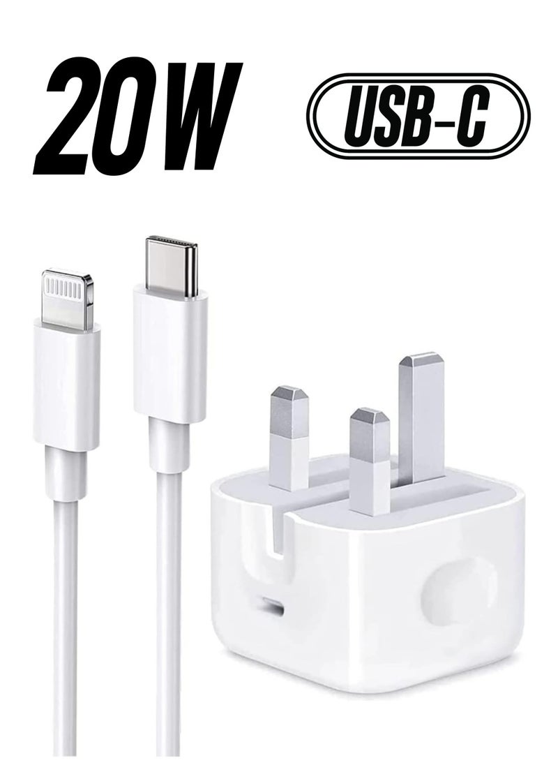 ELTRAZONE - iPhone PD Fast Charger [Apple MFi Certified] 20W Type C Power Block Wall Charger Plug Adapter with 6.6FT USB-C to Lightning Cable Compatible with iPhone 14 13 12 11 X iPad,AirPods Pro (2nd Generation) - Image 1