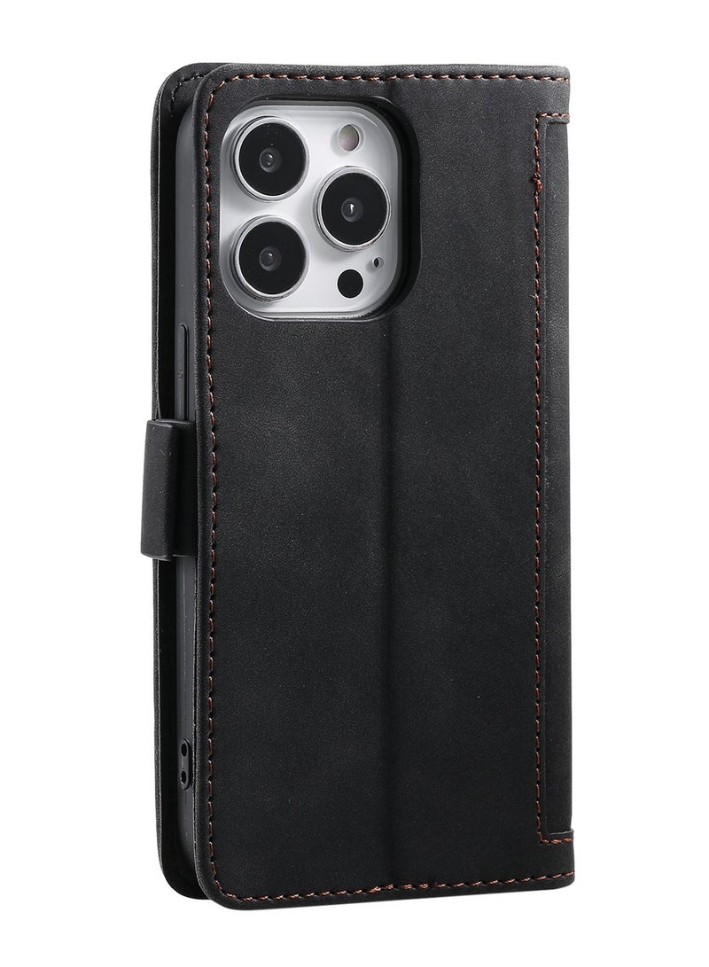 Suteni Flip Cover Leather Hidden Card Slots Phone Case for iPhone - Image 2