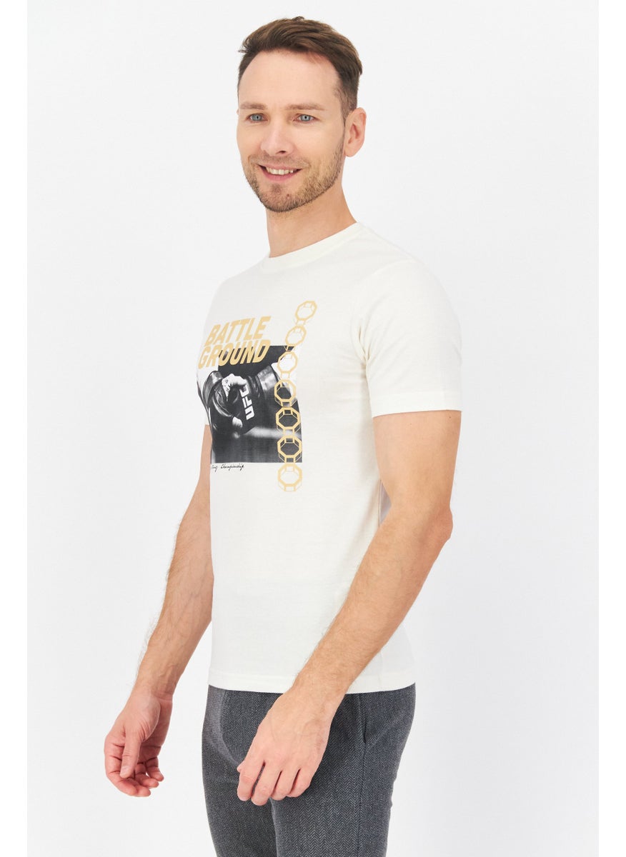 Ufc - Men Sportswear Fit Short Sleeve Outdoor T-Shirt, Off White - Image 1