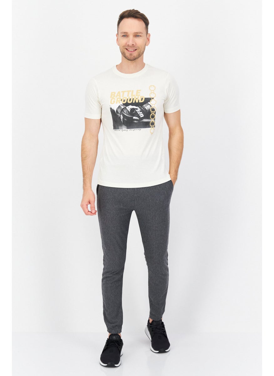 Ufc - Men Sportswear Fit Short Sleeve Outdoor T-Shirt, Off White - Image 1