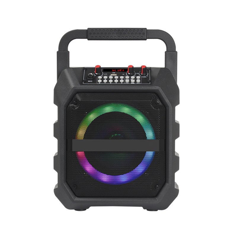 Portable Karaoke System: Black 25W 6.5-Inch Subwoofer, BT 5.0 Connectivity, 2 Wireless Microphones - Dynamic RGB Music-Sync Lights, 6-10 Hour Battery for Outdoor Events Home Gatherings - Image 2