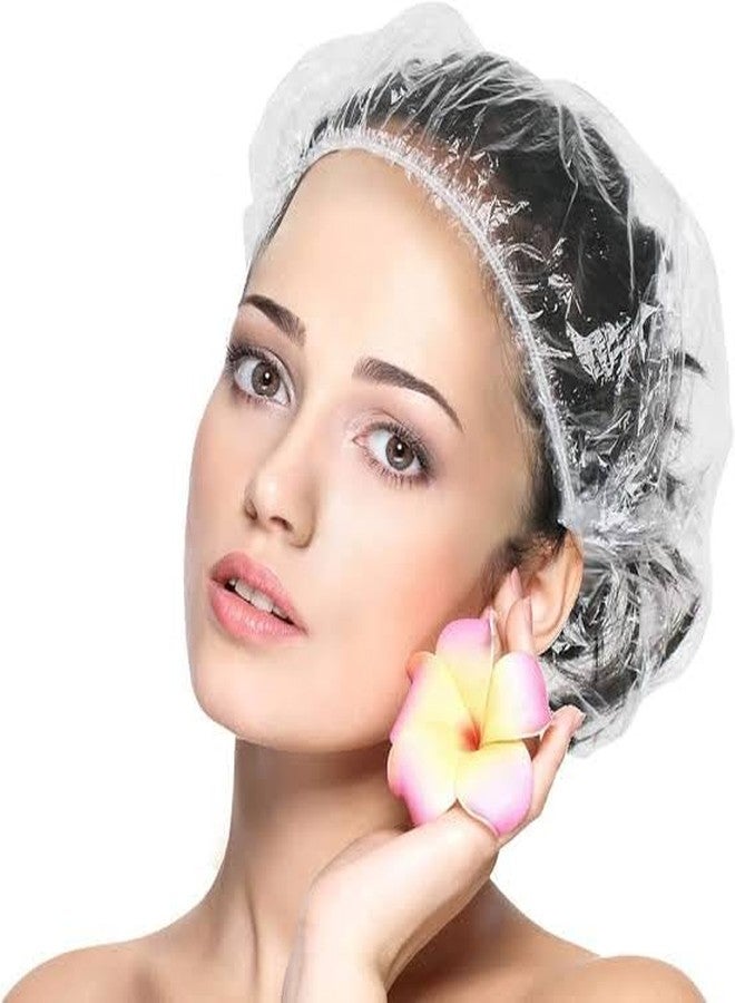 IE Shower Cap, Transparent Flexible Large Size SHOWER cap,Bathing cap,Waterproof cap, Plastic Cap (Pack of 100 Caps) - Image 2