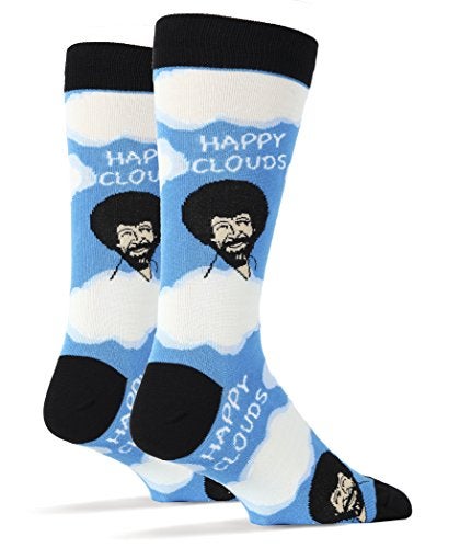 ooohyeah Oooh Yeah Men's Luxury Combed Cotton Crew Socks-Nice Men-Happy Clouds,size 10/13 - Image 2