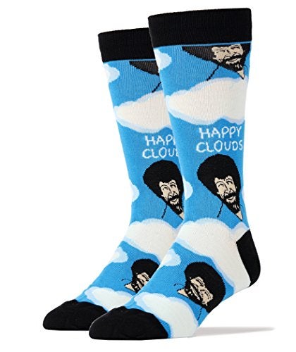 ooohyeah Oooh Yeah Men's Luxury Combed Cotton Crew Socks-Nice Men-Happy Clouds,size 10/13 - Image 1