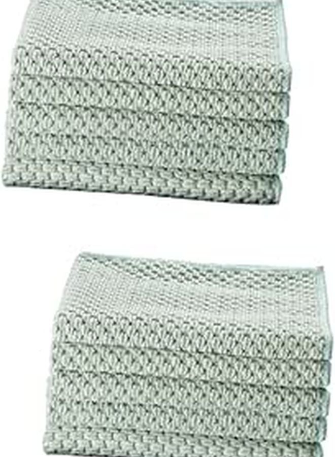 10 Pack Multi Functional Kitchen Dishcloths for Washing and Absorption Green - Image 1