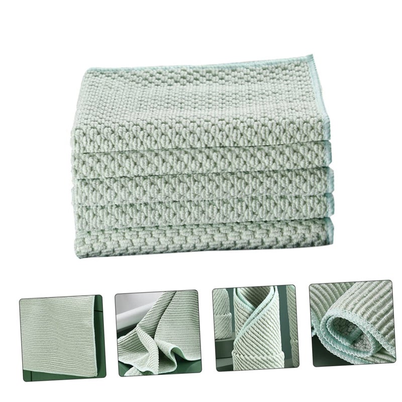 10 Pack Multi Functional Kitchen Dishcloths for Washing and Absorption Green - Image 4