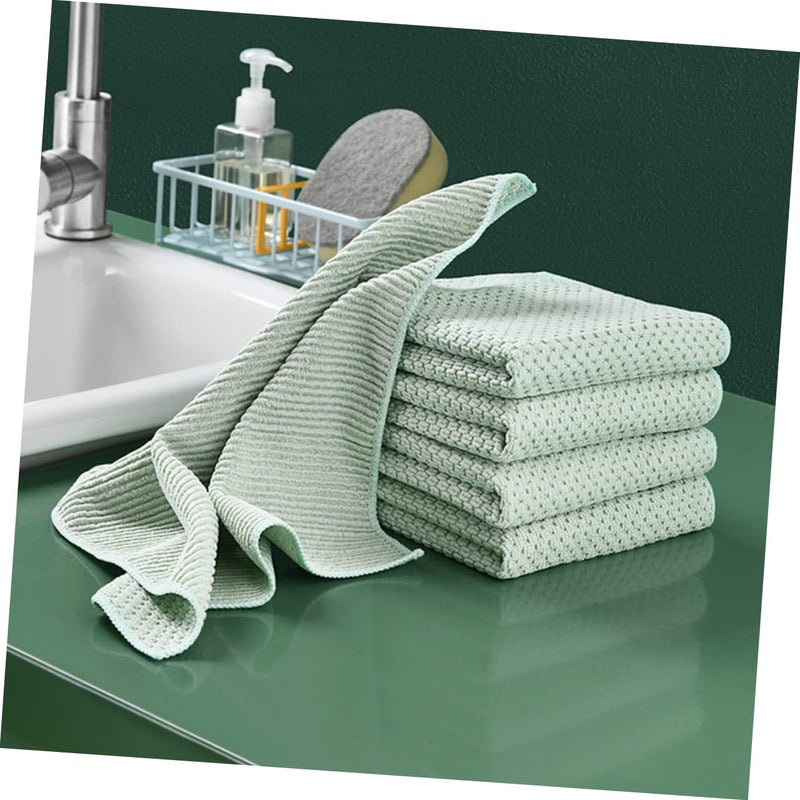 10 Pack Multi Functional Kitchen Dishcloths for Washing and Absorption Green - Image 5