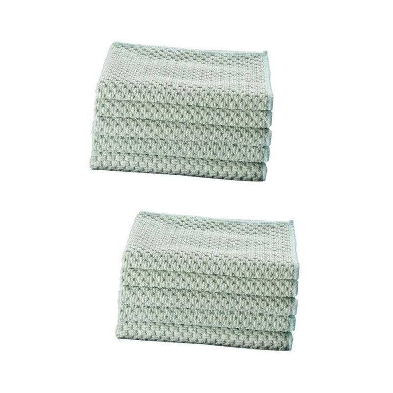 10 Pack Multi Functional Kitchen Dishcloths for Washing and Absorption Green - Image 2