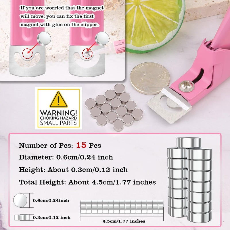 GA&EN Light Pink Premium Nail Clippers with Magnets Sizers for Acrylic Nails, Artificial Fake Nail False Nail Tip Cutter Trimmer Manicure Pedicure Sharp Blade Clip Tool For Salon Home Art Beauty - Image 2