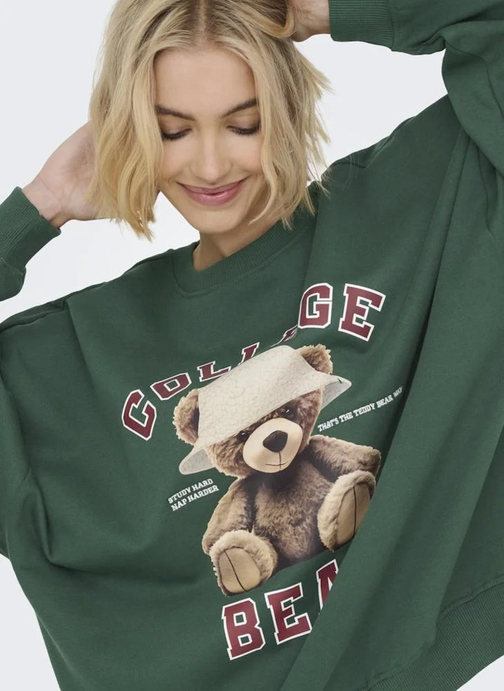 ONLY ONLBILA Long sleeve BEAR crew NECK Sweatshirt