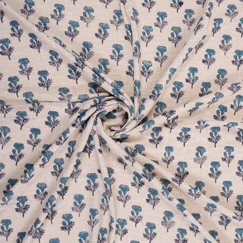 DMAASA Handmade Cotton Hand Block Floral Print Throw Blanket for Sofa Couch & Sofa, Car, 50x60 Inches (Multi-Color_07)-350 TC - Image 4