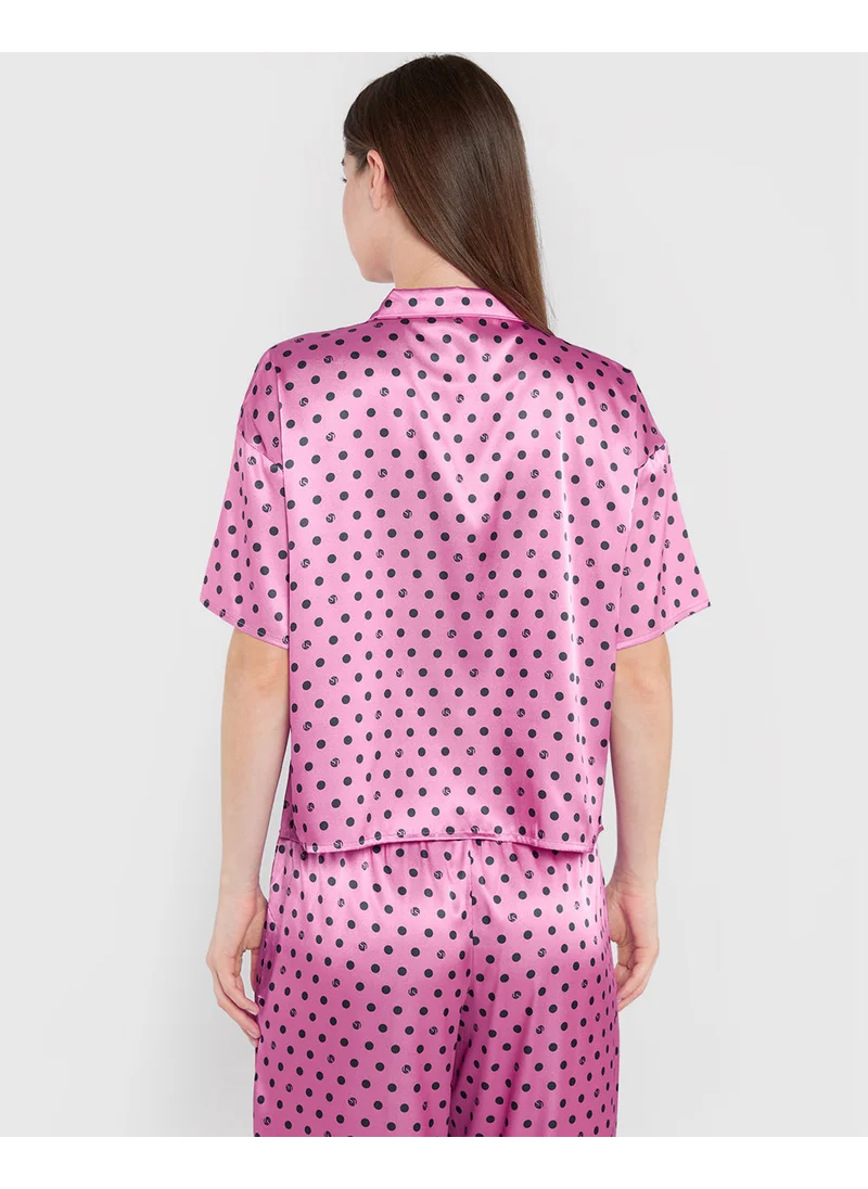 La Senza La Senza Sleep Unlined Printed Satin Button Down Top