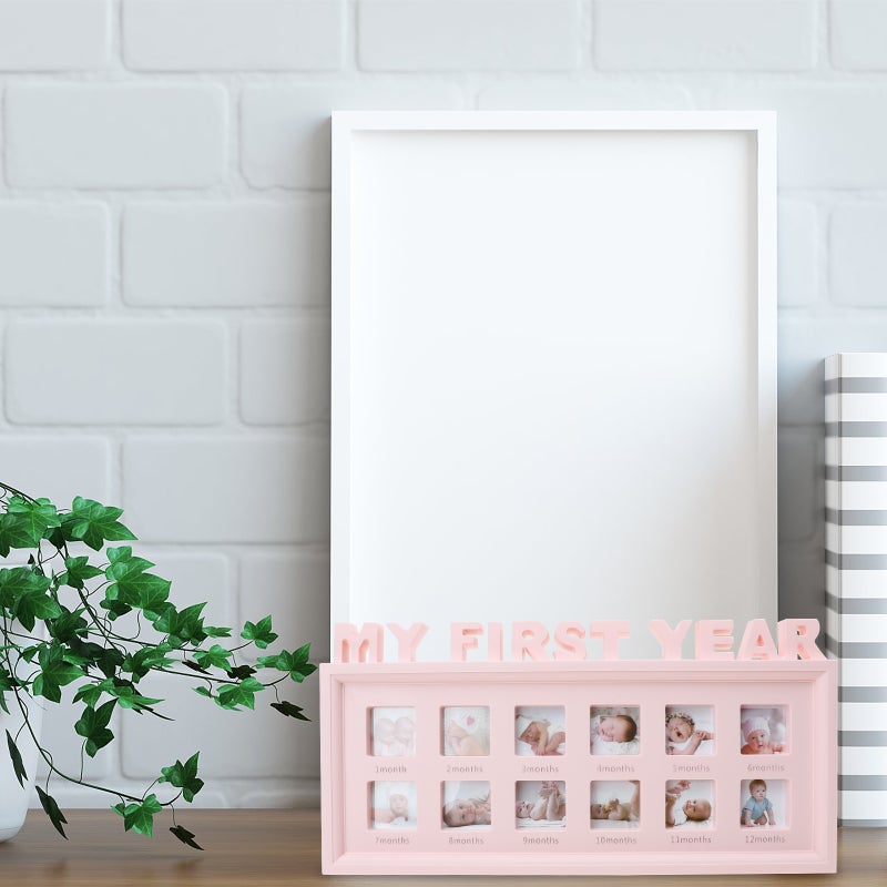 Baby First Year Picture Frame 12 Month Milestone Photo Frame Baby Shower - Image 1