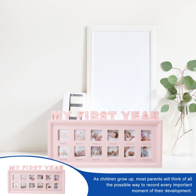 Baby First Year Picture Frame 12 Month Milestone Photo Frame Baby Shower - Image 5