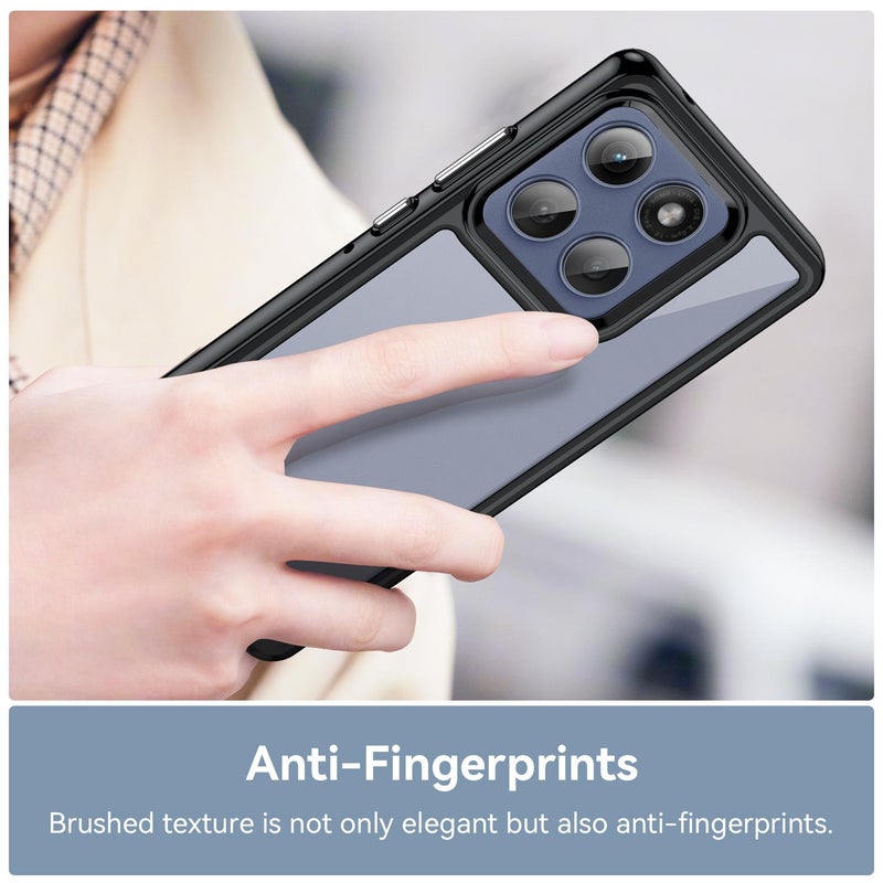 erorex For Motorola Edge 60 Pro Colorful Series Acrylic Hybrid TPU Phone Case(Black) - Image 5