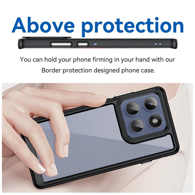 erorex For Motorola Edge 60 Pro Colorful Series Acrylic Hybrid TPU Phone Case(Black) - Image 4