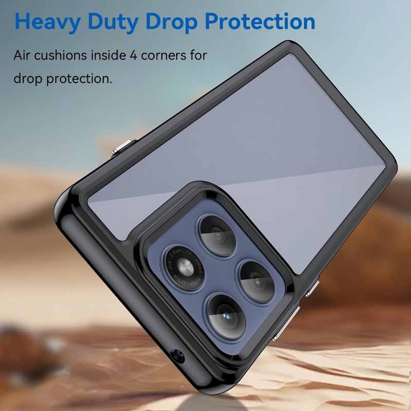 erorex For Motorola Edge 60 Pro Colorful Series Acrylic Hybrid TPU Phone Case(Black) - Image 3