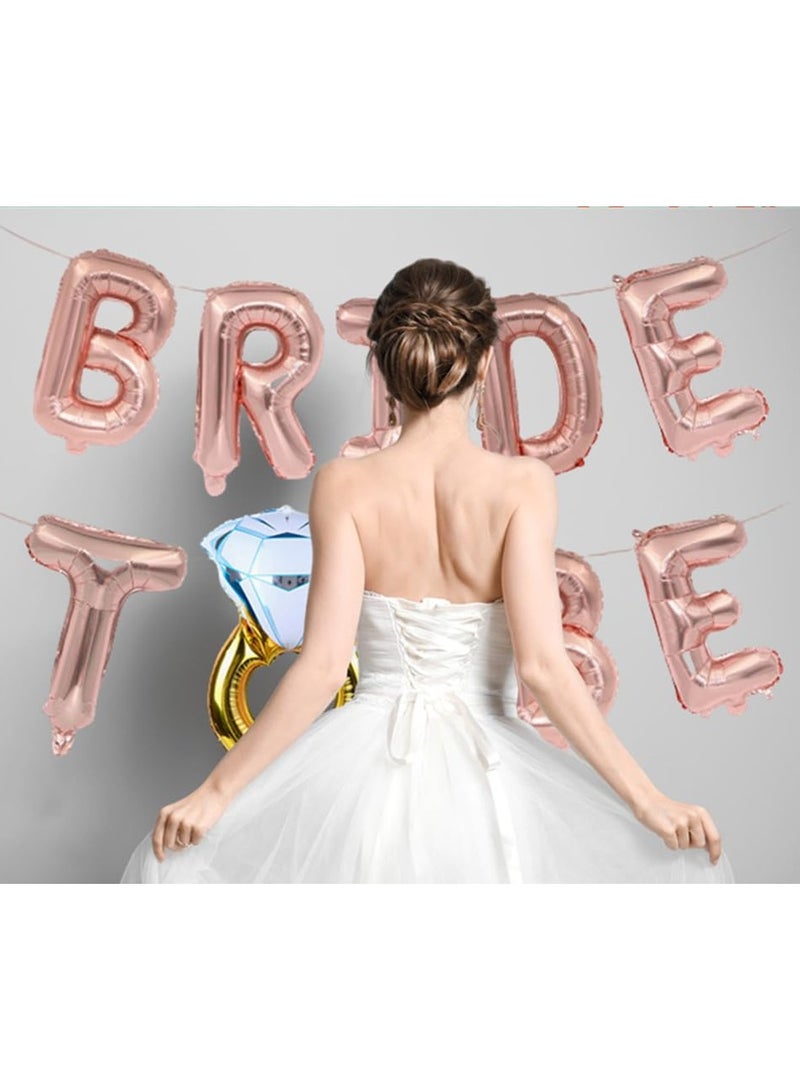 Mr. Penda 9 Pack Bride to Be Decorative Banner, Handwriting Letter Celebration Balloon, Romantic Wedding Bridal Shower, Anniversary Engagement Party Decoration (Rose Gold) - Image 4