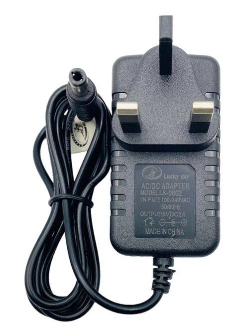 Adpapter DC 6V 2A  AC Adapter Power Supply Transformer Power Adapter Converter Wall Charge Adapter For Professional Home Use, black. (6V 2A)