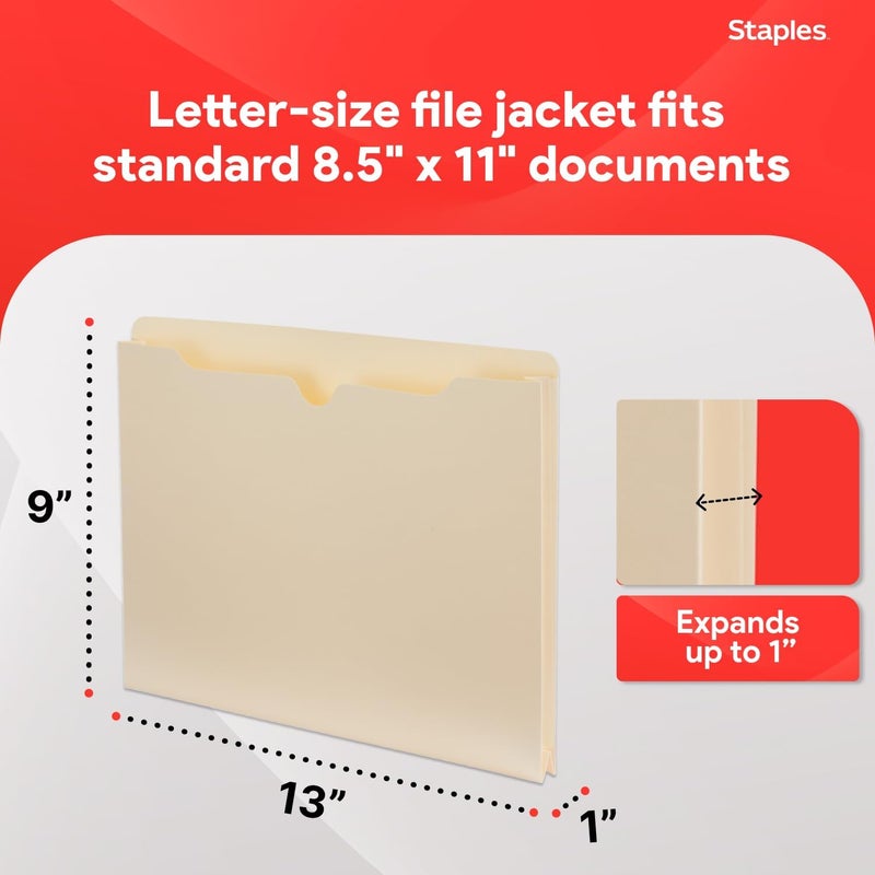ستابلز ستايبلز غلاف ملفات قابل للتوسع من مانيلا، مقاس Letter، 50/صندوق من ستايبلز - Image 3