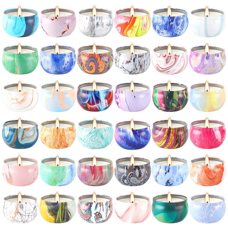 WPONSZU 36 Pack Scented Candles Gift Set for Woman Jar Candle 25 oz Soy Wax Tin CandleIdeal Gift for Travel Home Dcor