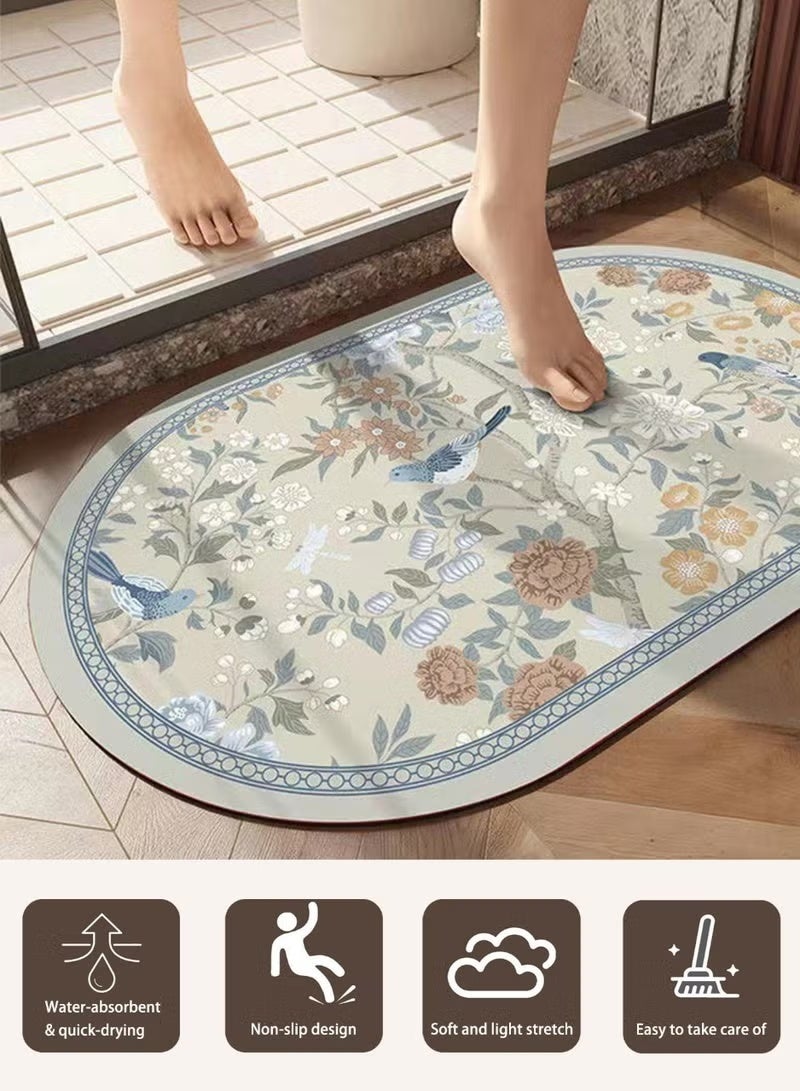 أفضل ذروة قطعتان من سجادات الحمام غير القابلة للانزلاق (60 × 40 سم) - سريعة الجفاف، عالية الامتصاص، متينة وقابلة للغسل في الغسالة، مناسبة لأرضيات الدش وحوض الاستحمام والمرحاض والحمام - Image 4
