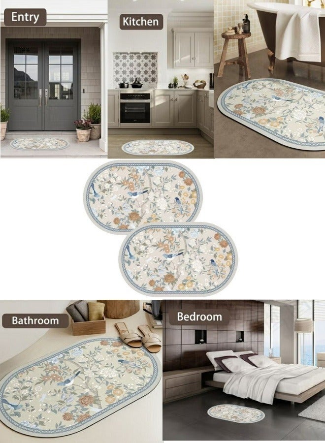 أفضل ذروة قطعتان من سجادات الحمام غير القابلة للانزلاق (60 × 40 سم) - سريعة الجفاف، عالية الامتصاص، متينة وقابلة للغسل في الغسالة، مناسبة لأرضيات الدش وحوض الاستحمام والمرحاض والحمام - Image 1