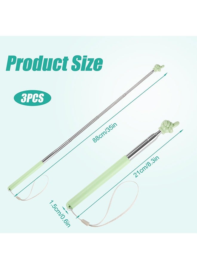Generic 3pcs Telescopic Teachers Pointers, Extendable Pointing Stick Retractable Pointer Whiteboard Pointer for Teacher Classroom Aids (Pink, Sky Blue, Light Green)  - Image 2