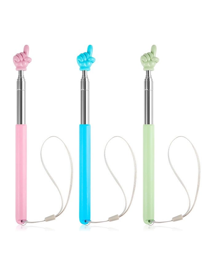 Generic 3pcs Telescopic Teachers Pointers, Extendable Pointing Stick Retractable Pointer Whiteboard Pointer for Teacher Classroom Aids (Pink, Sky Blue, Light Green)  - Image 1