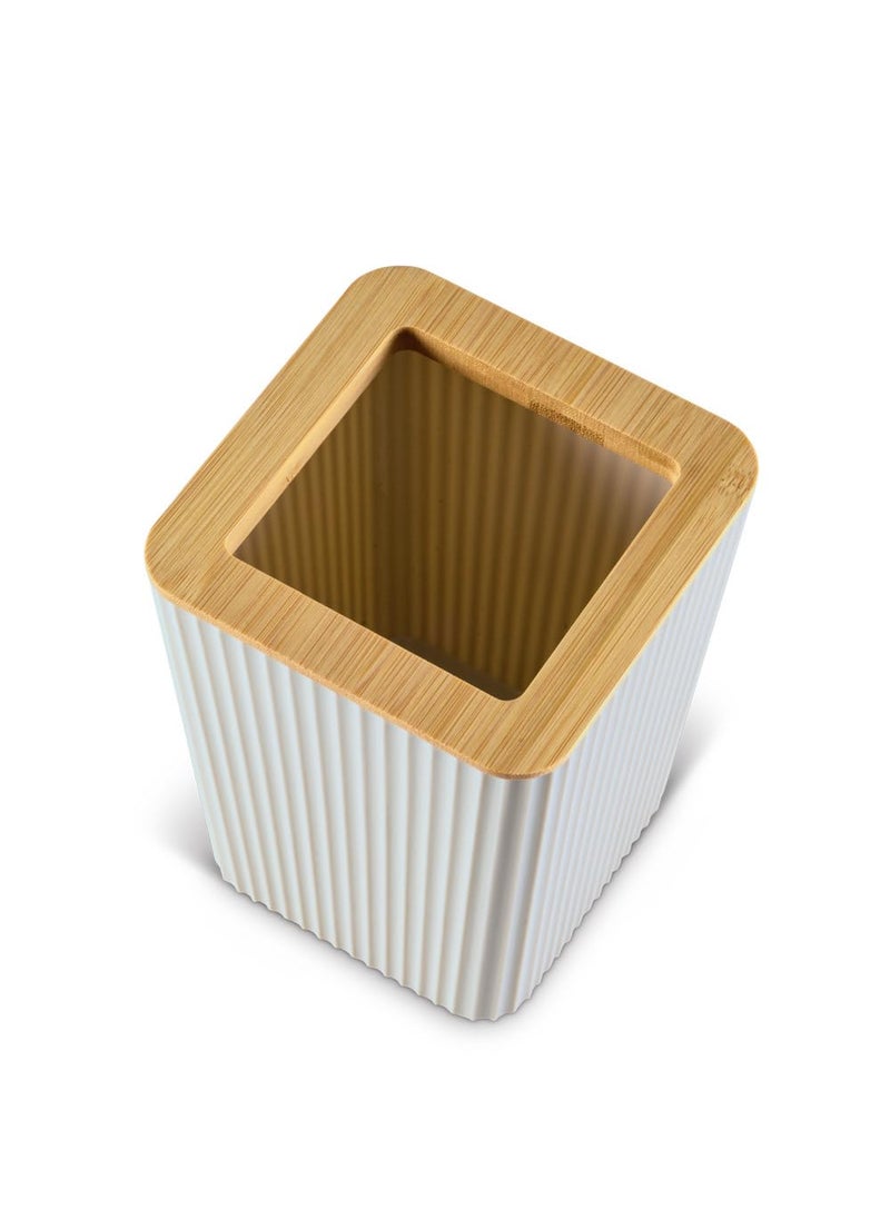 Freelance Freelance Portofino Tabletop Bin Countertop Dustbin Minimalist and Compact bin for office table 15Ltr Cream  - Image 2
