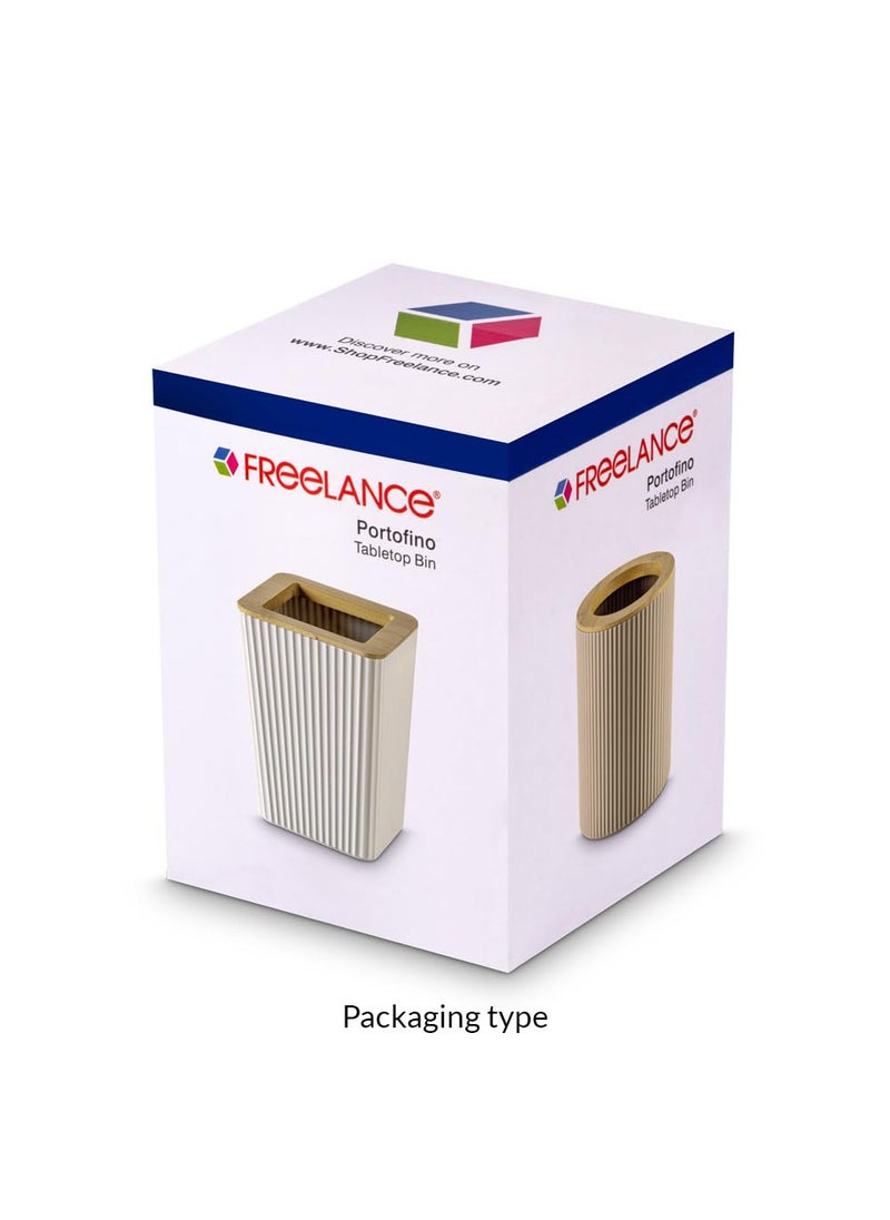 Freelance Freelance Portofino Tabletop Bin Countertop Dustbin Minimalist and Compact bin for office table 15Ltr Cream  - Image 5