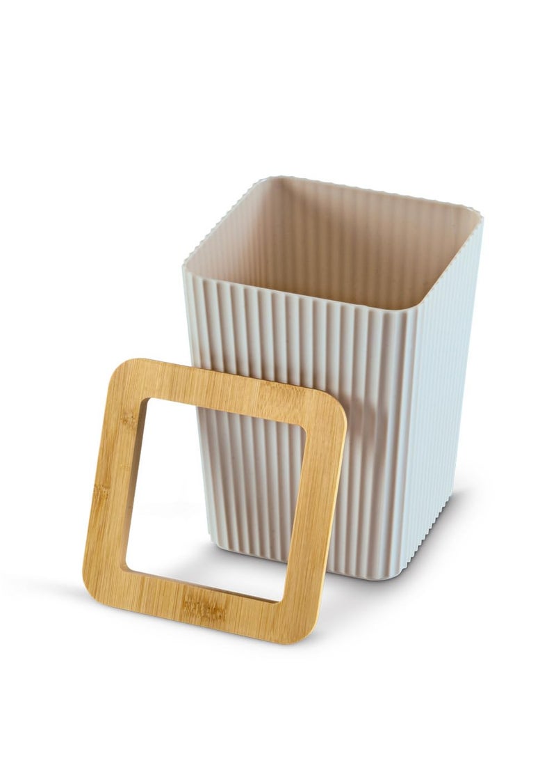 Freelance Freelance Portofino Tabletop Bin Countertop Dustbin Minimalist and Compact bin for office table 15Ltr Cream  - Image 3