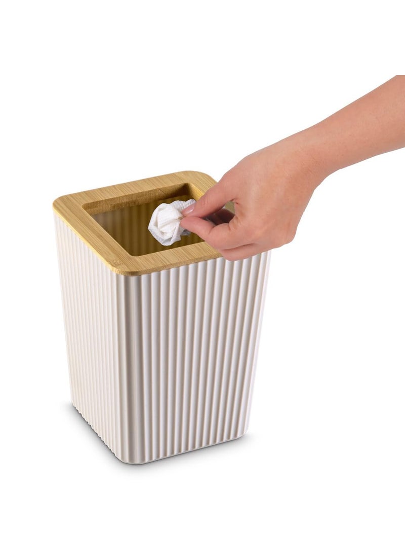 Freelance Freelance Portofino Tabletop Bin Countertop Dustbin Minimalist and Compact bin for office table 15Ltr Cream  - Image 4