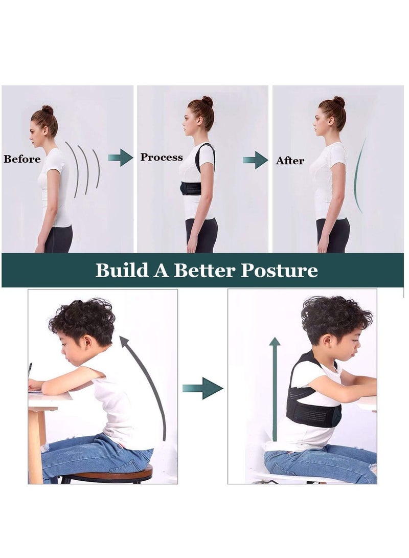 Professional Posture Corrector for Kids and Teens, Adjustable Upper Back Brace Clavicle Support Brace, for Teenagers Boys Girls Spinal Support to Improve Slouch, Prevent Humpback, Back Pain Relief,M - Image 3