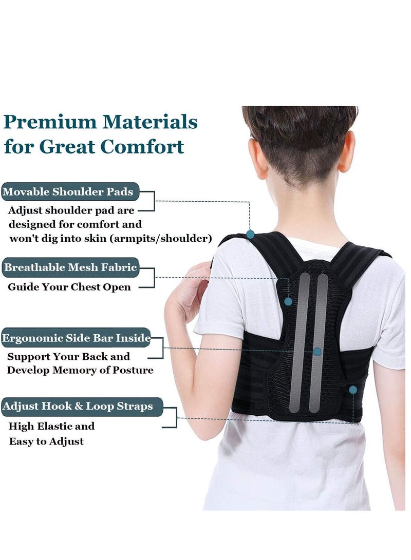 Professional Posture Corrector for Kids and Teens, Adjustable Upper Back Brace Clavicle Support Brace, for Teenagers Boys Girls Spinal Support to Improve Slouch, Prevent Humpback, Back Pain Relief,M - Image 2