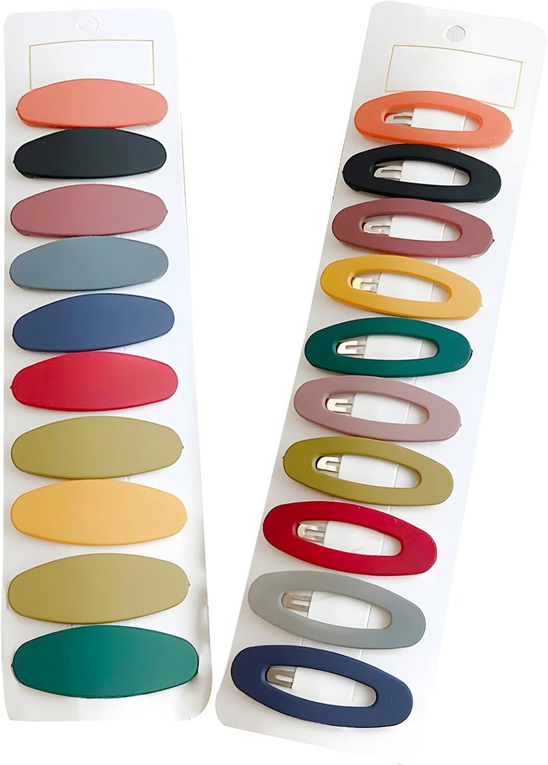 20 Pcs Nonslip Snap Hair Clips, Solid Color Barrettes, Girls' Hair Accessory, Decorative And Functional - Image 1
